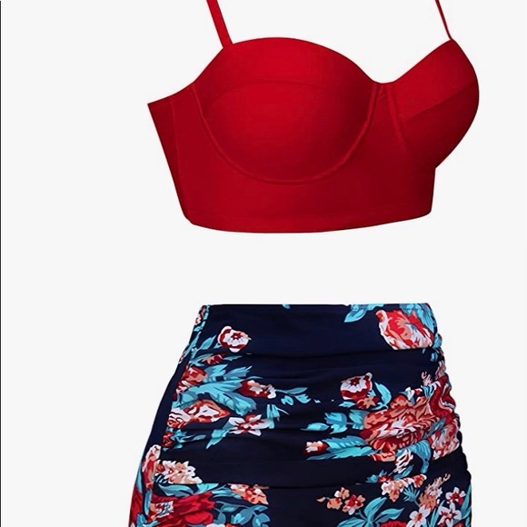 Angerella Women Vintage Polka Dot High Waisted Bathing Suits Bikini Set Size XXL - Picture 2 of 9